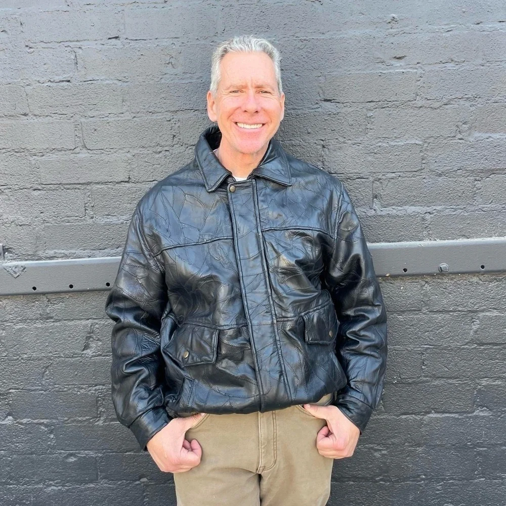 Vintage maxam genuine black leather jacket size XL men’s